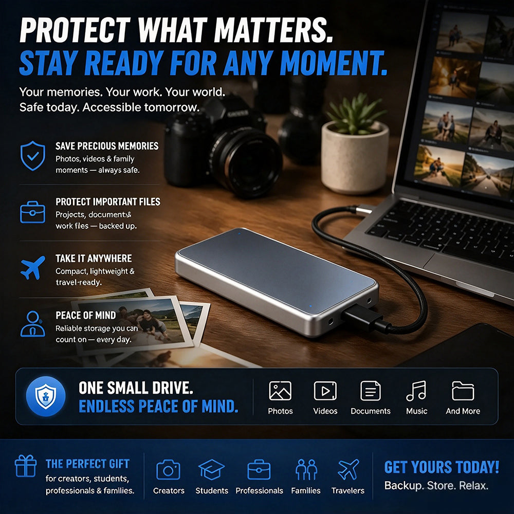 🔥 LAST DAY 48% OFF-Portable External SSD – Protect Your Photos, Videos & Important Files