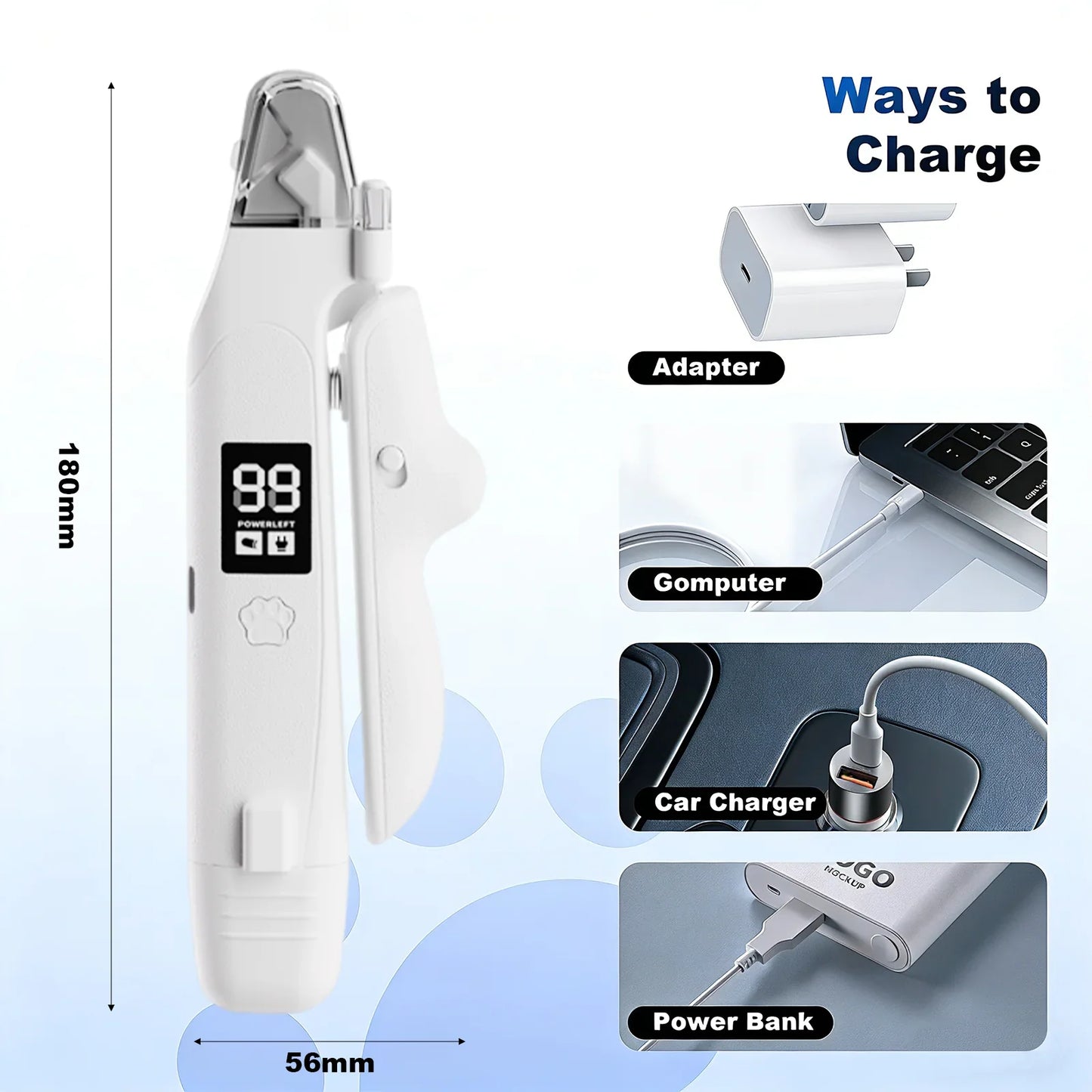 2-in-1 LED Pet Nail Clipper & Grinder