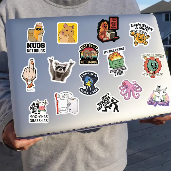 ✨130pcs Funny Stickers for Adults – Prank Meme (Dirty) Hilarious Sticker Pack(Waterproof & No Residue)