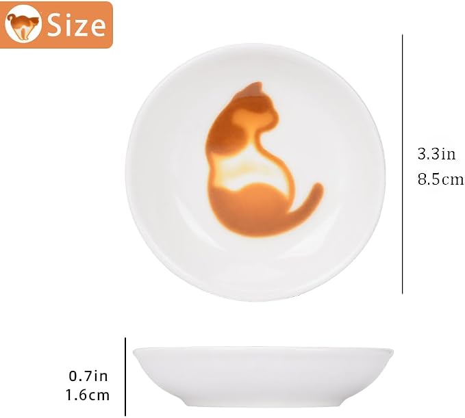 🐱Cute Cat Ceramic Sauce Dishes – Set of 6