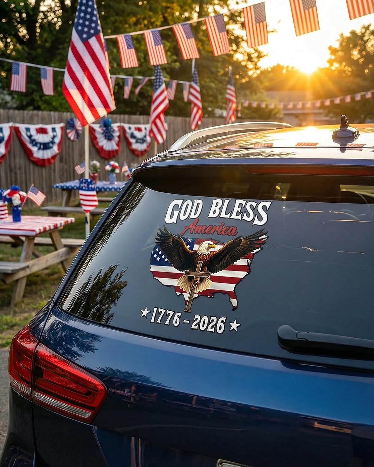 God Bless America 250th Anniversary Car Decal