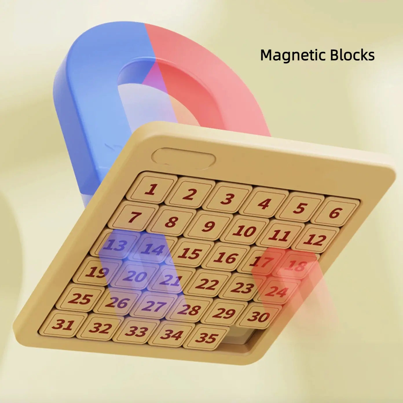 Magnetic Sliding Number Puzzle Game
