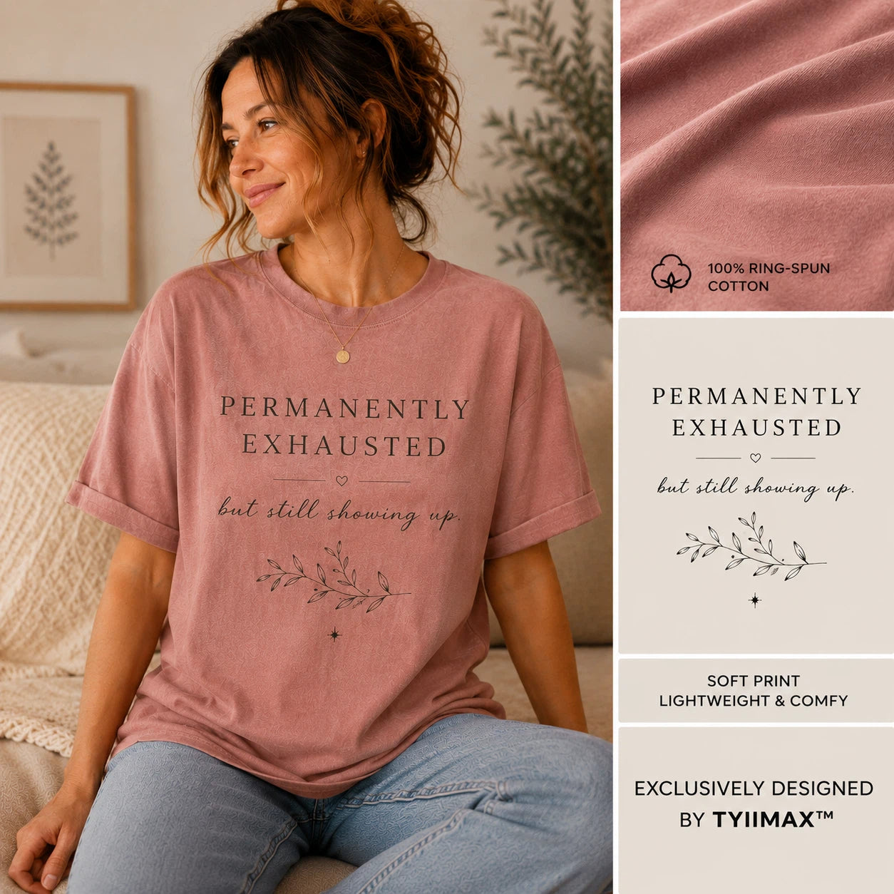 Tyiimax™ Inspirational Women's Graphic T-Shirt | Soft Vintage Relaxed Fit Cotton Tee