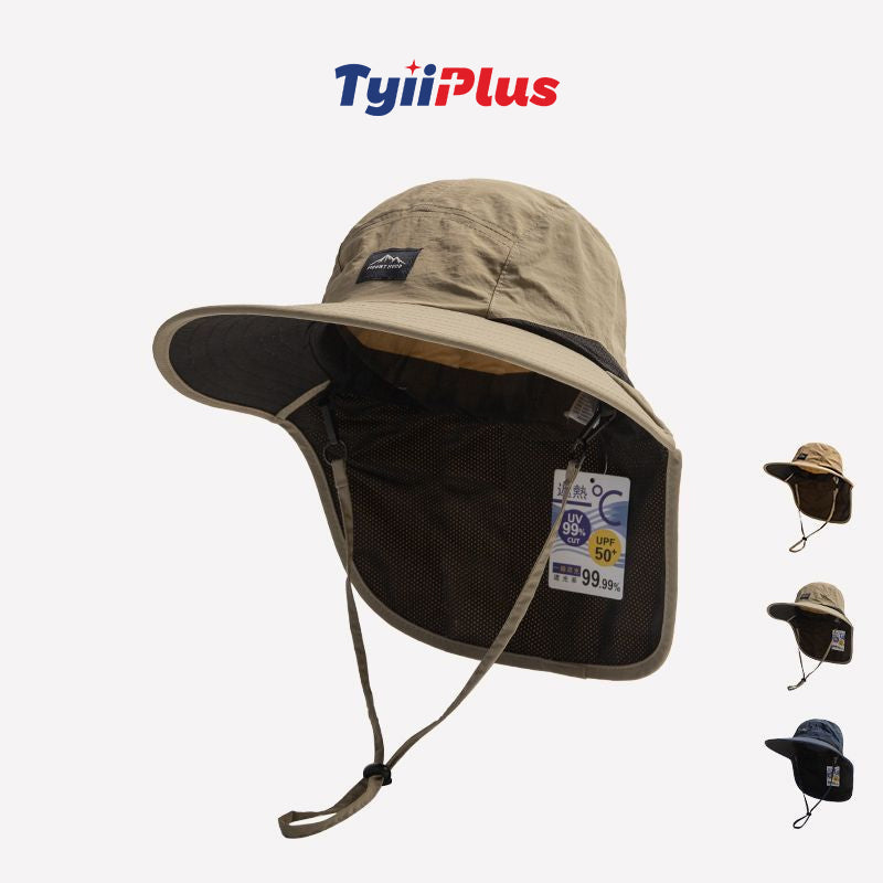 Unisex UV Protection Bucket Hat with Neck Flap – Breathable Sun Hat for Hiking, Fishing & Outdoor Adventures (Adult & Kids)