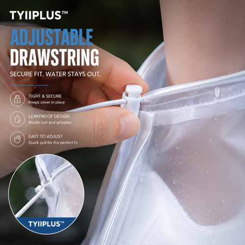 TYIIMAX™ Waterproof Shoe Covers with Zipper & Adjustable Drawstring
