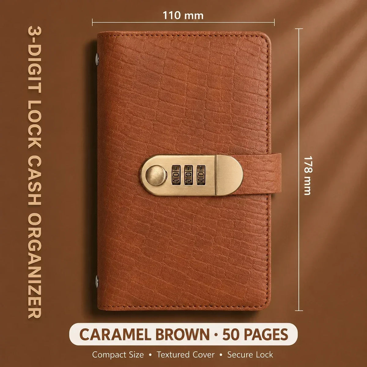 A6 savings notebook,3-DigitResettable Password Lock