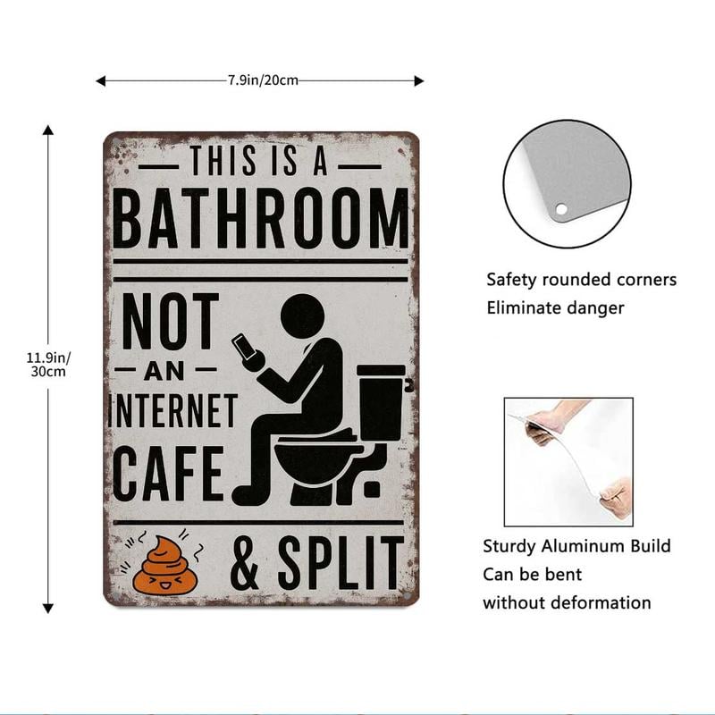 🎨 Farmhouse Bathroom Humor Sign • Quirky Washroom Wall Art 🧱
