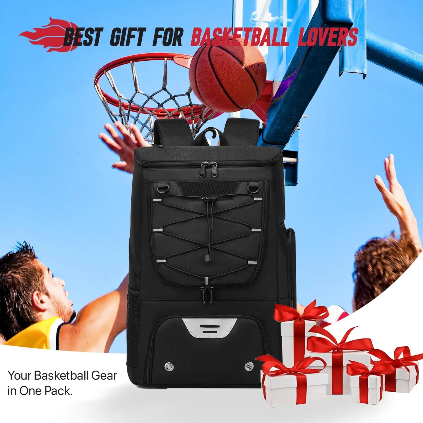 Sport Backpack with Separate Ball Holder & Shoes Compartment
