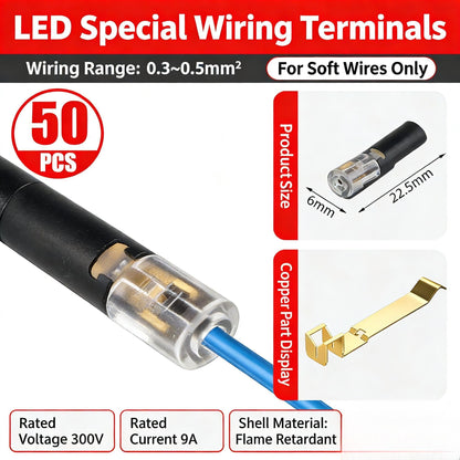 Double-Wire Plug-in Connector Led Light Strip Connectors 1/2/3Pin