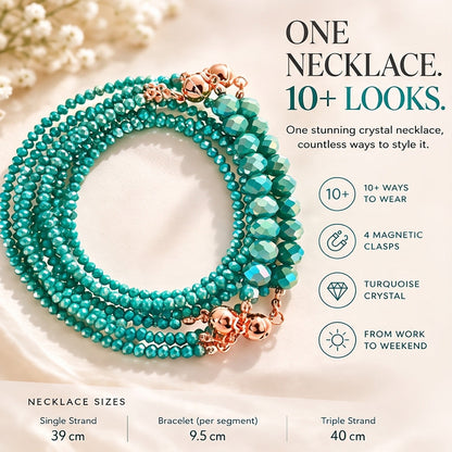One Necklace 10 Looks – Turquoise Crystal ✨