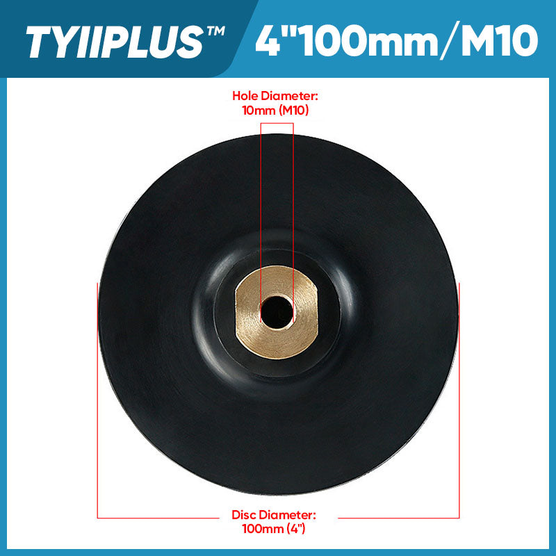 TYIIPLUS™ Rubber Backing Pad for Diamond Polishing Pads | M10/M14/M16 Hook & Loop Backing Plate for Stone Wet Polishing