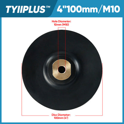 TYIIPLUS™ Rubber Backing Pad for Diamond Polishing Pads | M10/M14/M16 Hook & Loop Backing Plate for Stone Wet Polishing