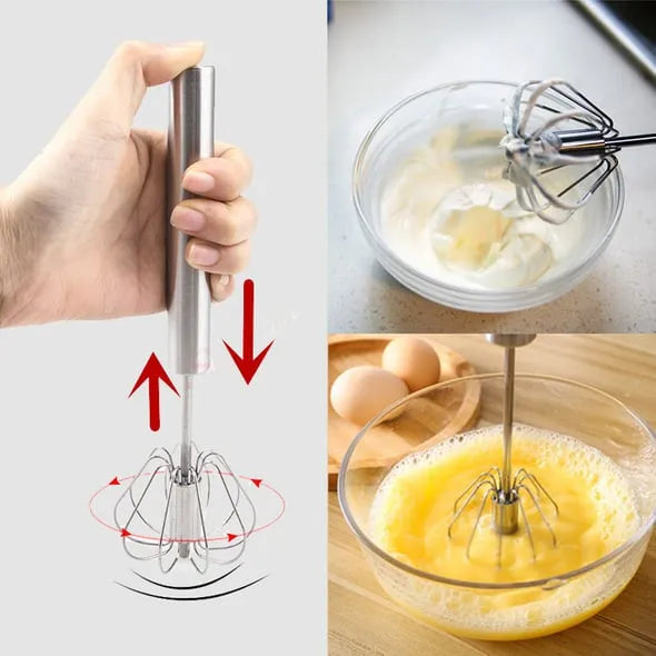 🔥Stainless Steel Semi-Automatic Whisk