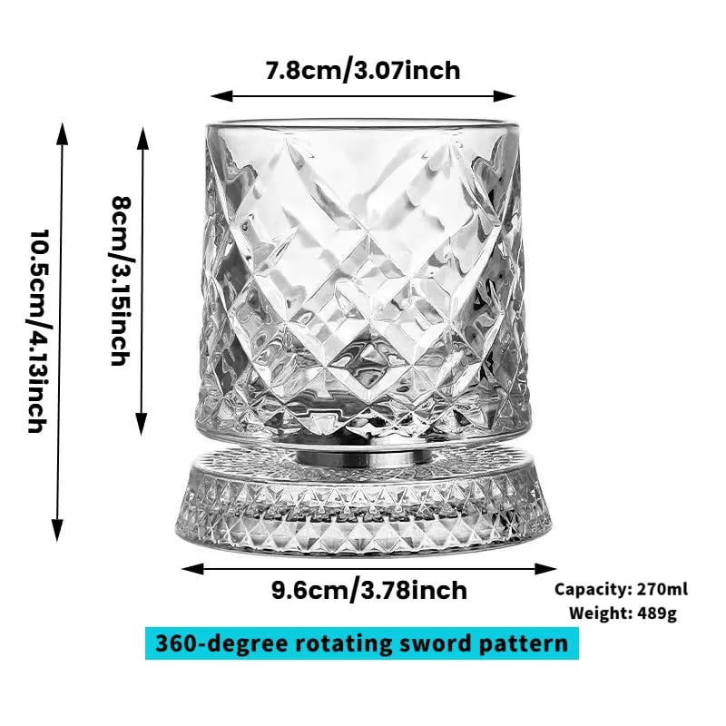 Luxury 360° Spinning Crystal Glass