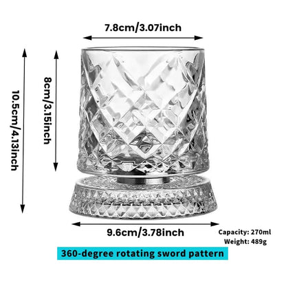Luxury 360° Spinning Crystal Glass