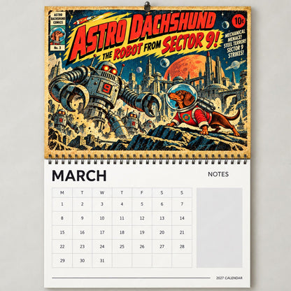 🚀🐶Astro Dachshund 2027 Calendar