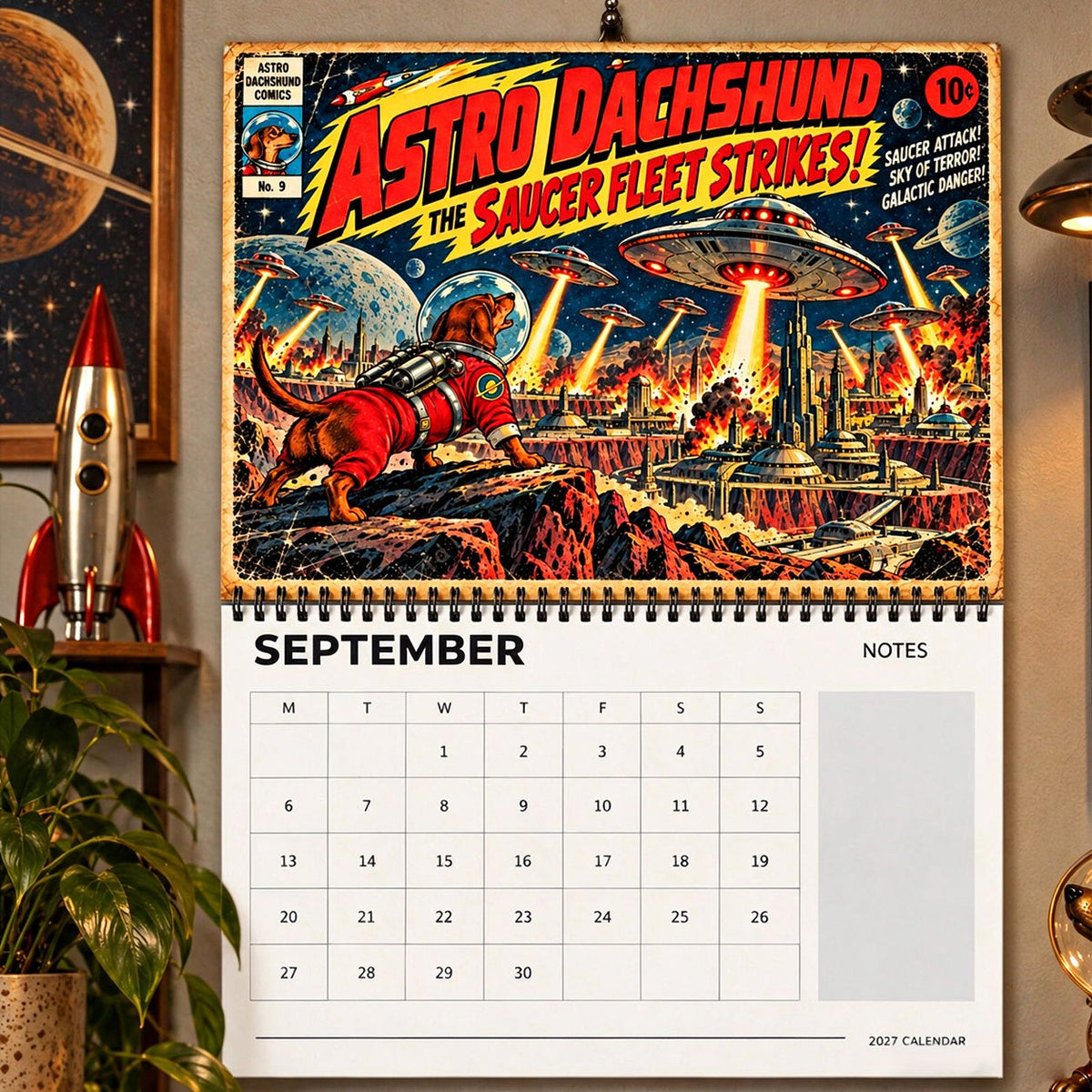 🚀🐶Astro Dachshund 2027 Calendar