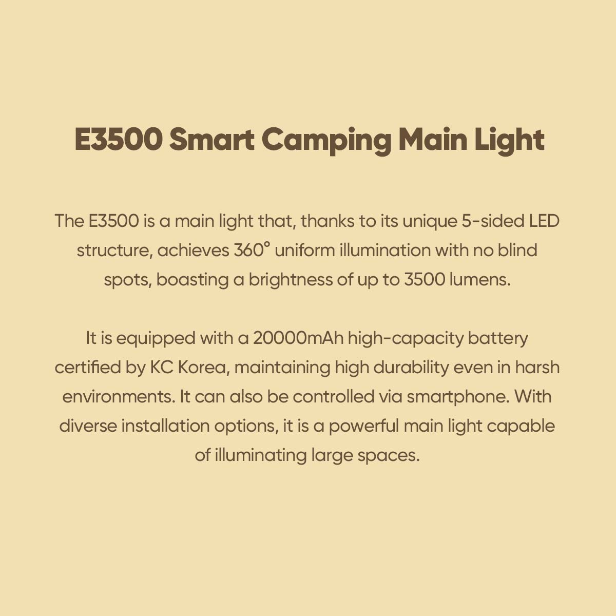 TyiiPlus E3500 Smart Camping Light