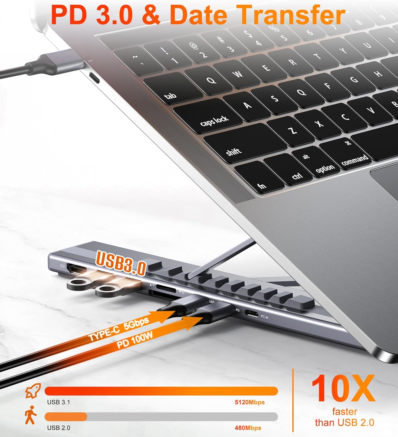 USB C Laptop Stand with Docking Station