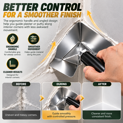 Corner Finishing Trowel – Stainless Steel Plaster & Putty Tool for Interior Wall Corners