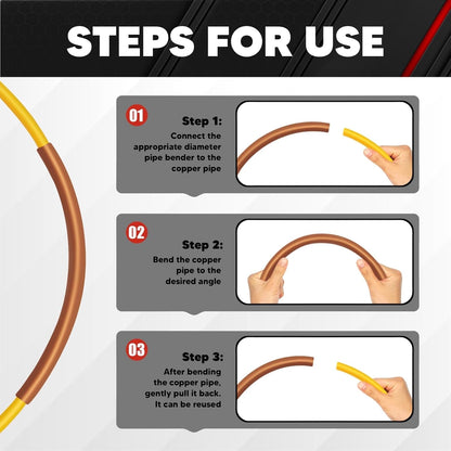 4Pcs Conditioning Copper Tubing Pipe Extension 4M, 1/4" 1/2" 3/8" 5/8" Built-in Copper Tube Bending Strip, AC Refrigerator Pipe Bender Kit for Repair