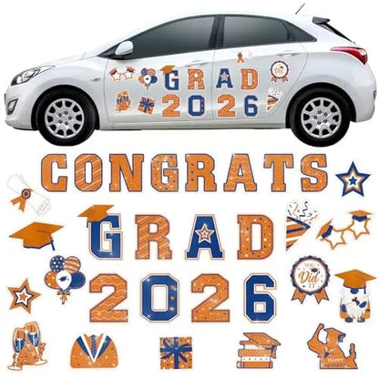 🎓2026 Grad Magnets – 30Pc Set for Celebration Decor🧲(Cars, Fridges & More)