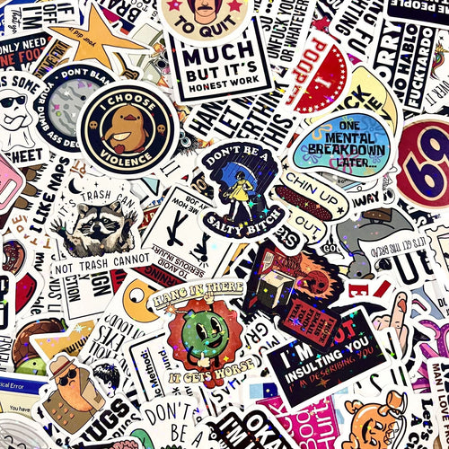 ✨130pcs Funny Stickers for Adults – Prank Meme (Dirty) Hilarious Sticker Pack(Waterproof & No Residue)