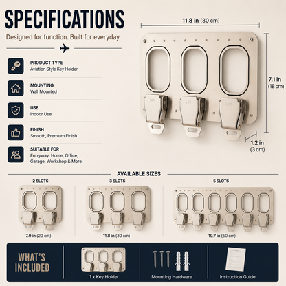 ✈️ Aviation Style Key Holder – Buckle-Inspired Wall Mounted Key Organizer for Entryway & Home