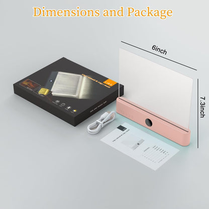 Rechargeable Flat LED Book Light 🌟 3 Colors Timer Perfect Night Reading