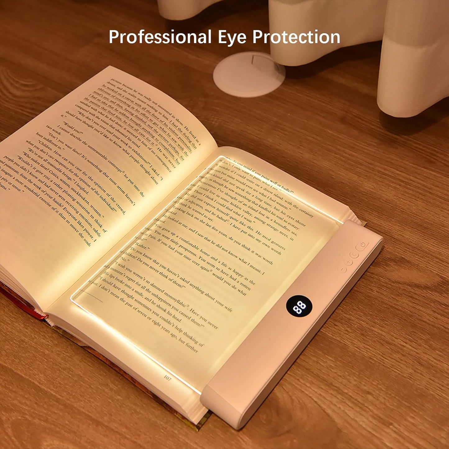 Rechargeable Flat LED Book Light 🌟 3 Colors Timer Perfect Night Reading