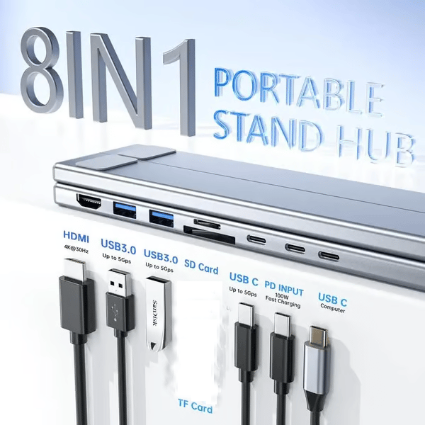 8-in-1 USB-C Laptop Stand,Best Gifts💻