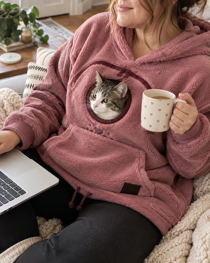 🐾 Cozy Pet Carrier Hoodie — Built-In Pouch for Cats & Small Dogs