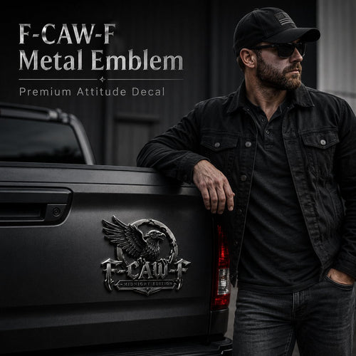 🦅 F-CAW-F Midnight Edition Metal Emblem - Premium Attitude Decal