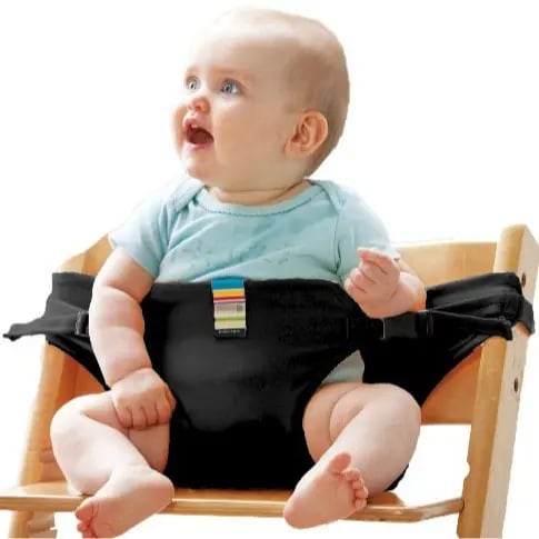 TYIIMAX™ Portable Baby High Chair Harness Seat with Safety Straps – Adjustable Toddler Feeding Seat for Dining Chairs, Travel & Home