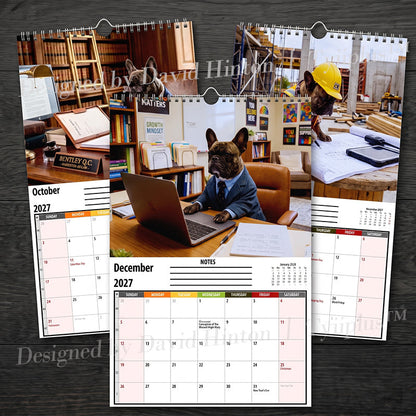 🐶 French Bulldogs Working 2027 Calendar