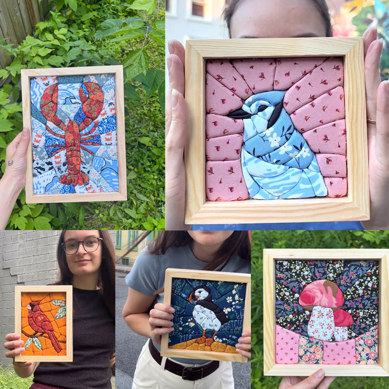 🧵 No-Sew Kinusaiga Fabric Art Kit – DIY Fabric Tucking Wall Art with Frame & Tools