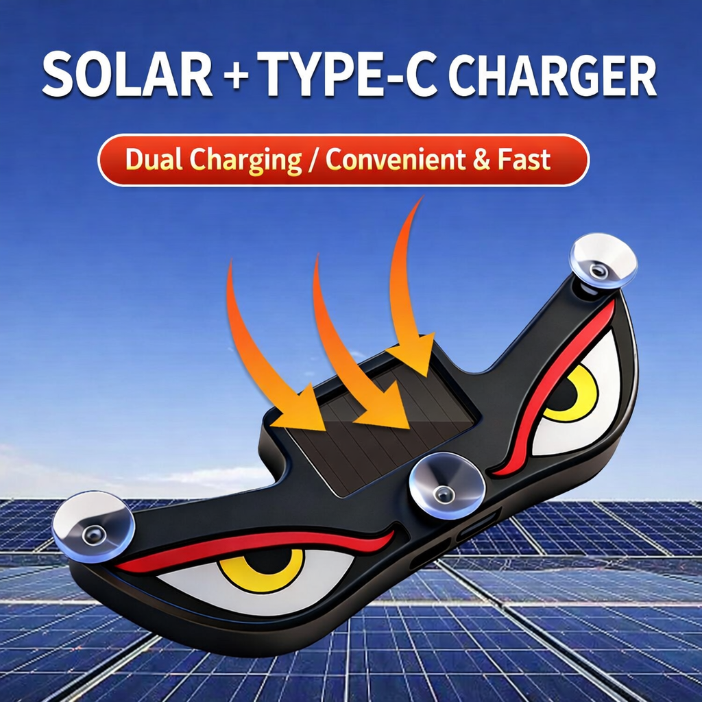 😈 Solar Demon Eye LED Car Window Light