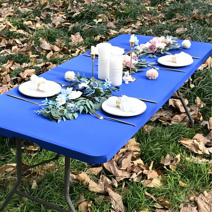 Stretch Fabric Table Top Cap Cover – Elastic Edge, Waterproof & Reusable