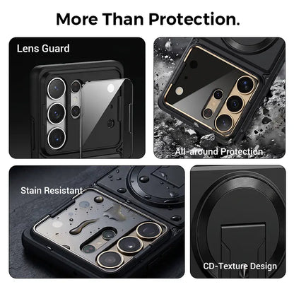 TYIIMAX™ Magnetic Kickstand Phone Case for Samsung Galaxy S Series – Shockproof Slim Case with Camera Lens Protection & Hidden Stand