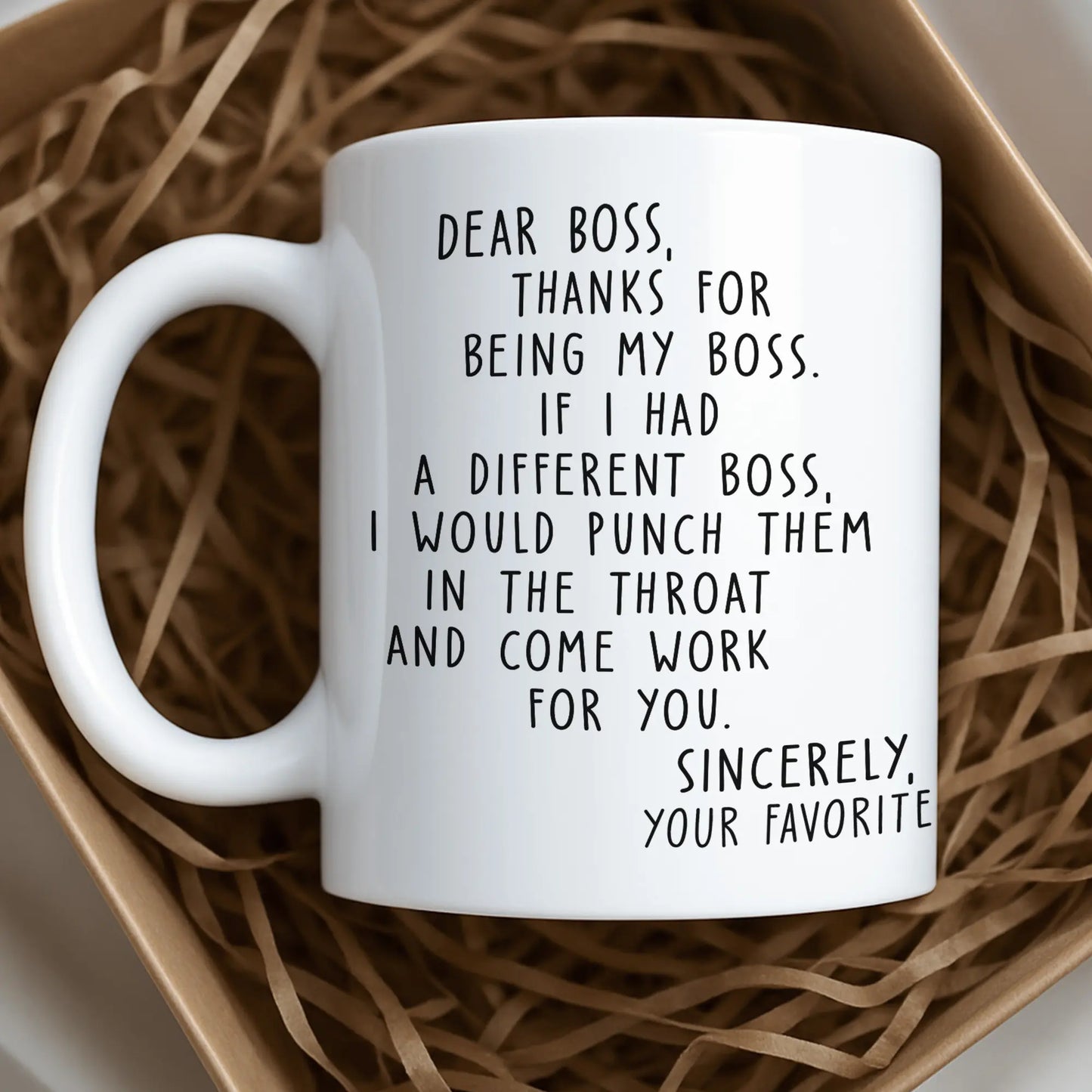 😂 Dear Boss Funny Mug – Hilarious Office Gift for Boss, Coworker or Work Bestie
