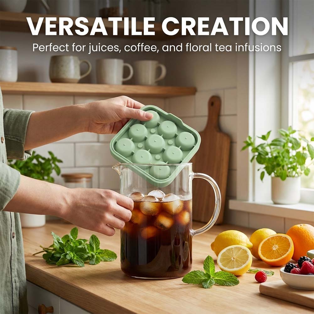 Rose Ice Cube Tray – 9-Cavity Silicone Mold for Whiskey & Cold Drinks