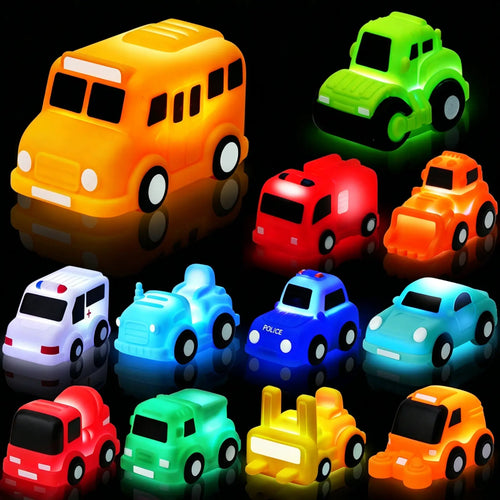 Light Up Bath Toy Cars – Water Activated Floating Vehicle Toys for Todlers
