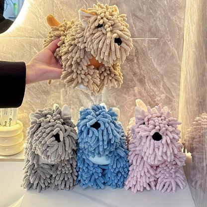 Cute Puppy Hand Towel – Absorbent Hanging Dog Towel for Kitchen & Bathroom Decor