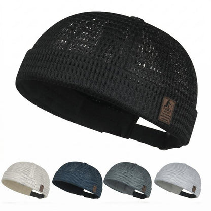 Men’s Breathable Brimless Docker Hat – Lightweight Mesh Skull Cap for Summer Outdoor Wear