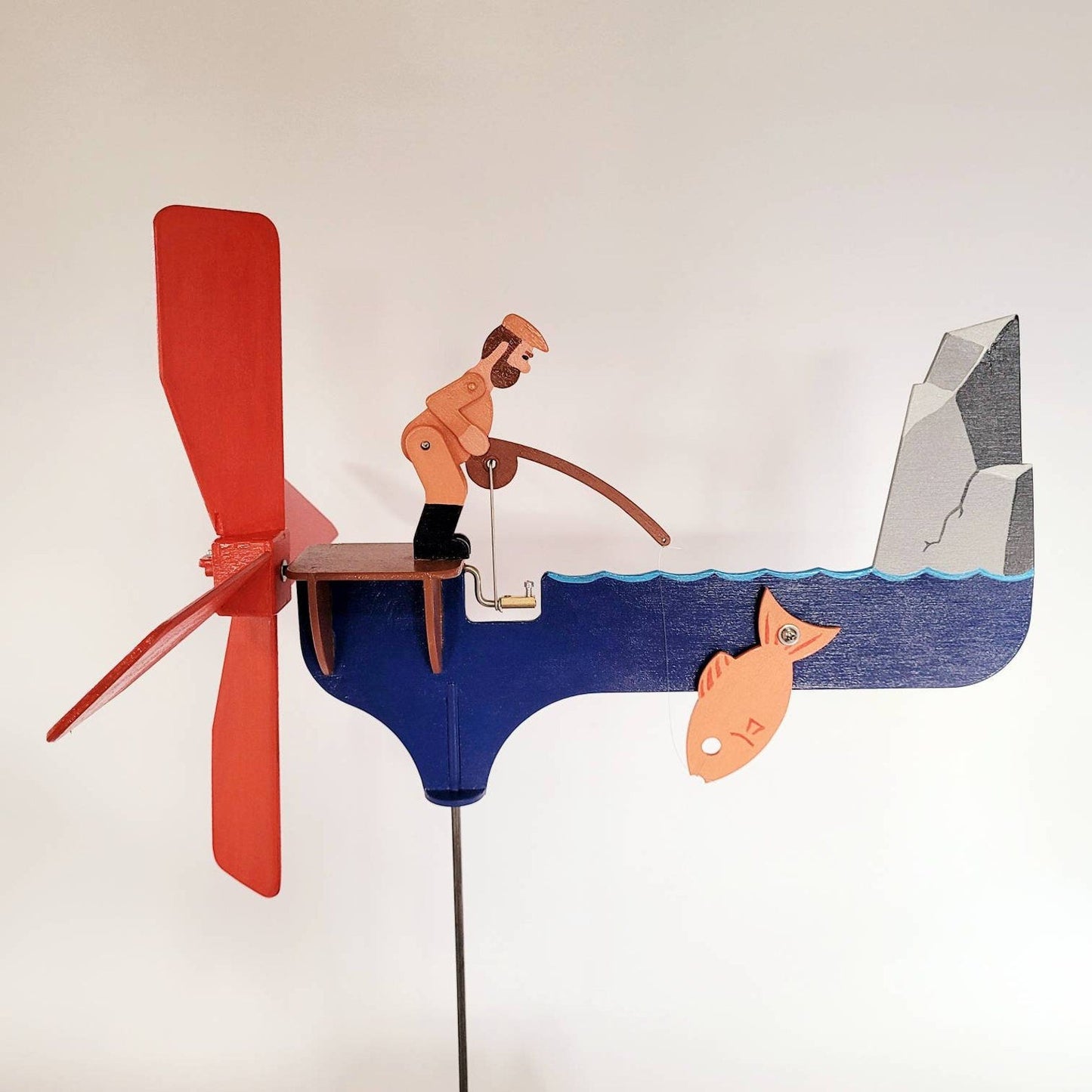 🎣 Fisherman Wind Spinner Garden Decor