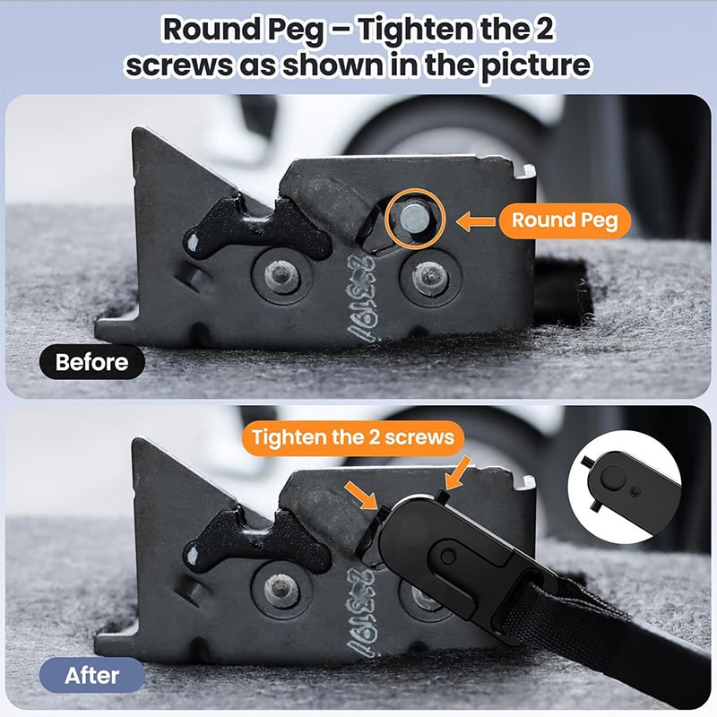 Universal Rear Seat Quick Release Latch Kit with Elastic Pull Rope