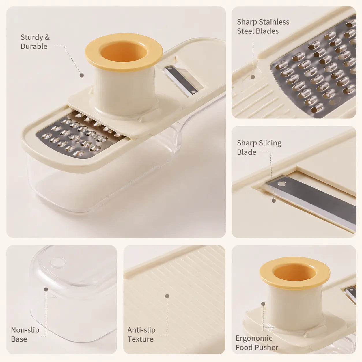 3-in-1 Garlic Grater, Slicer & Ginger Grinder with Hand Guard