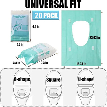 Disposable Toilet Seat Covers – Portable Hygienic Toilet Protectors for Travel, Public Restrooms, Fits All Seat Shapes