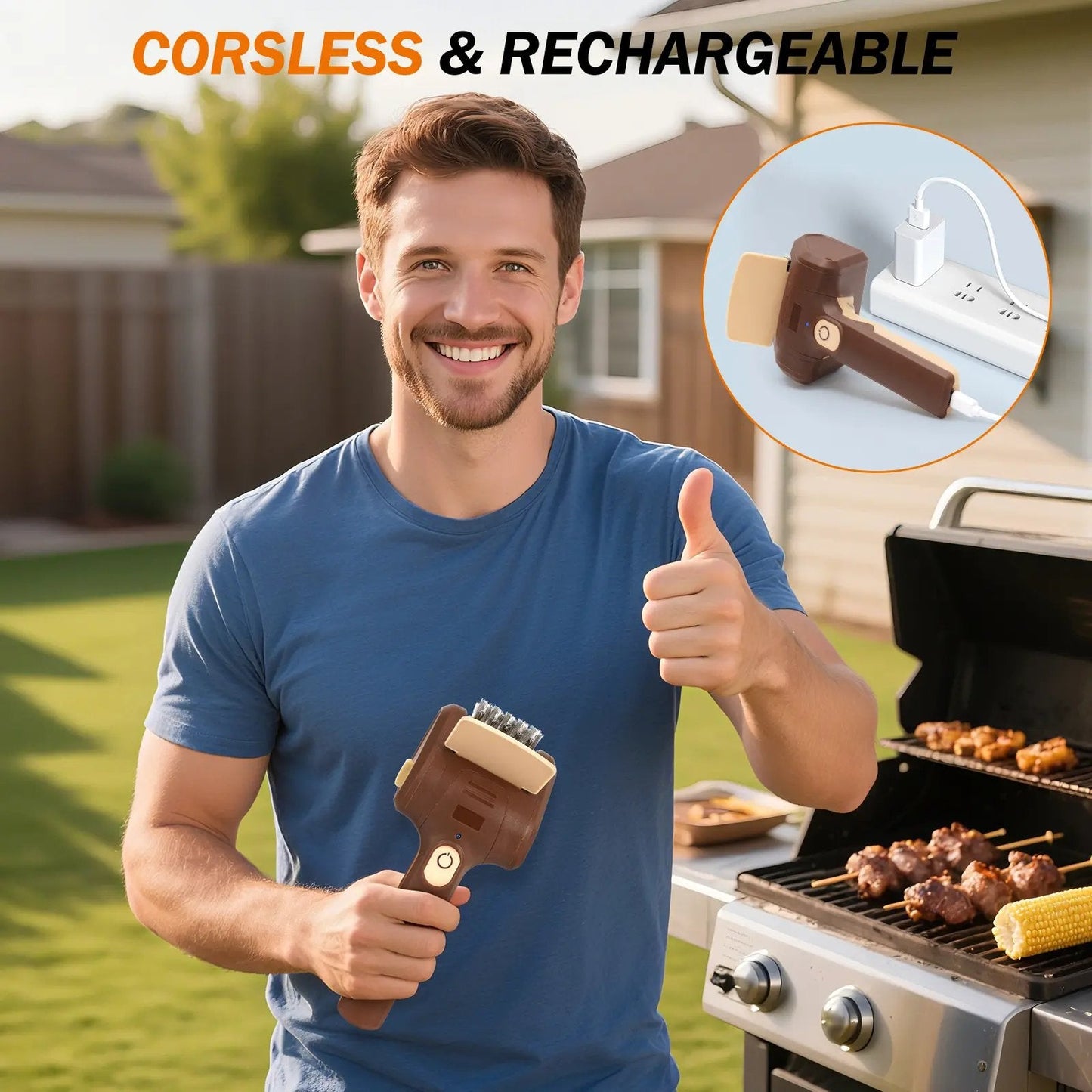 New Electric Grill Cleaner Bristle Free