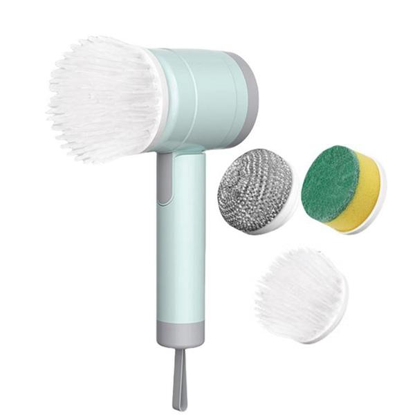 ABS Electric Cleaning Brush – Multifunctional Handheld Kitchen & Household Cleaner with 3 Replacement Pads